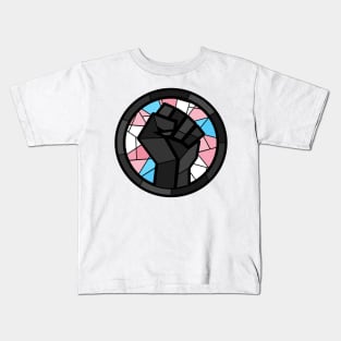 BLM Stained Glass Fist (Trans) Kids T-Shirt